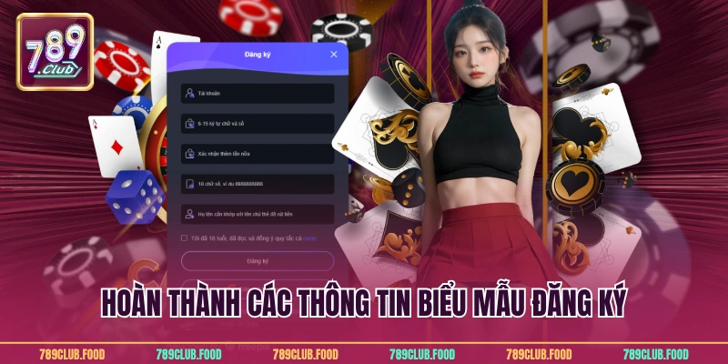 Hoàn thành các thông tin biểu mẫu đăng ký